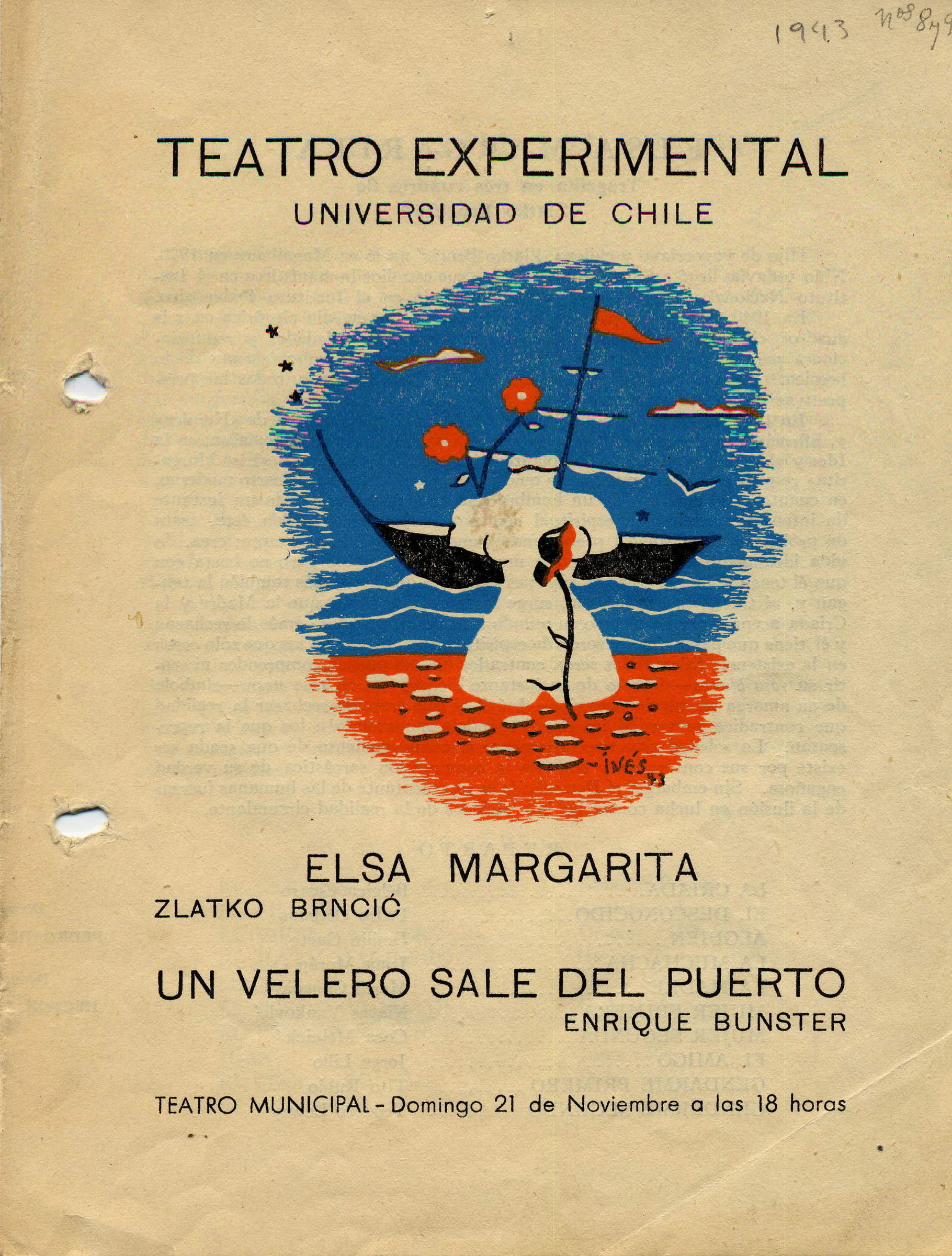 Afiche 1 de Elsa Margarita, 1943 · Archivo TNCH